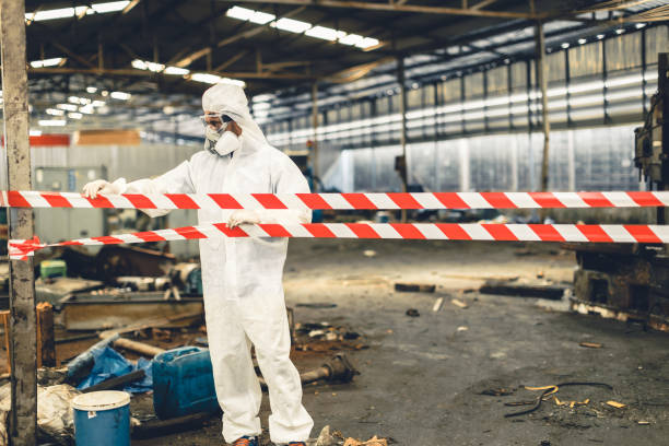 Professional Biohazard Cleanup technician working in Grays River, WA